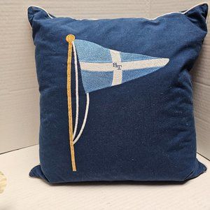 Blue Southern Tide Pillow Throw Accent Sail Flag Ocean Torn Lake Feather Inside